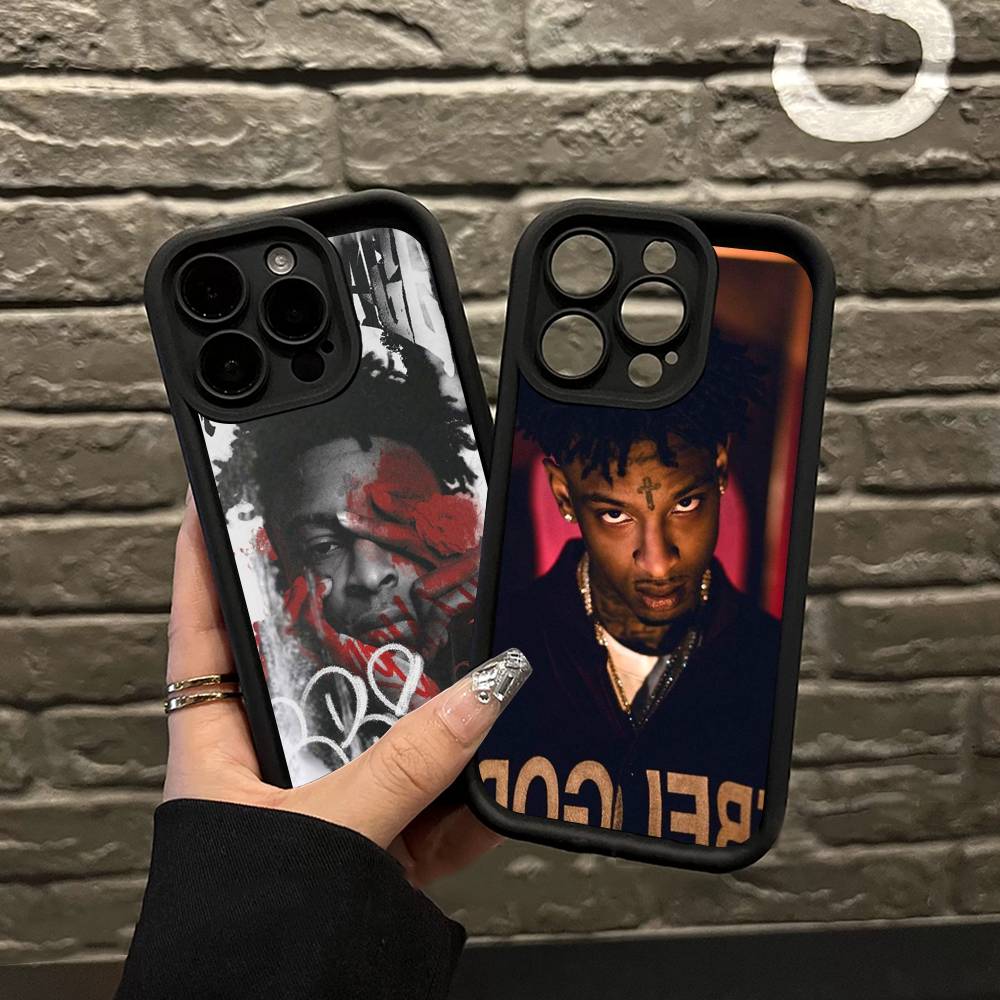 Rapper 21 Savage For IPhone 17 Pro Max 16 15 14 13 12 11 Plus Black Soft Phone Cover