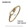 Nuovo bracciale in acciaio inossidabile placcato oro 18K con motivo a ferro di cavallo in filo d'acciaio, bracciale impermeabile di alta qualità per coppia, moglie