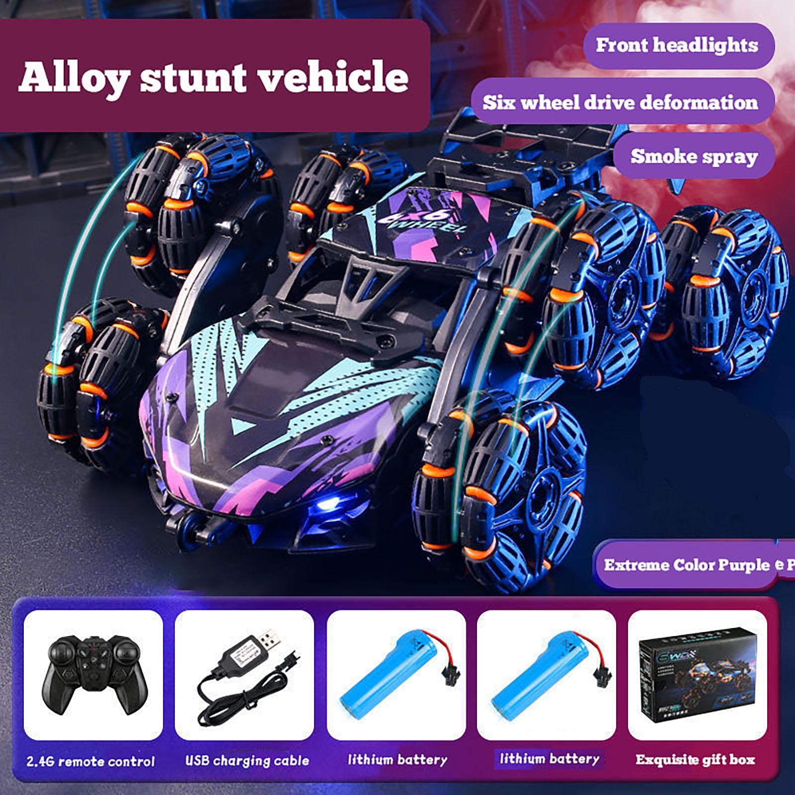 

Автомобиль с дистанционным управлением для мальчиков в возрасте 6–12 360 °, вращающийся распылитель на Рождество, детский беспроводной пульт дистанционного управления, шестиколесный трюковой автомобиль для скалолазания Racin One Size