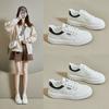 Casual Flat Sneakers for Women Skateboarding Shoes Outdoor Lightweight Non-slip Lace Up Running Shoes Faux Leather Walking Sport Shoes Womens Sneaker