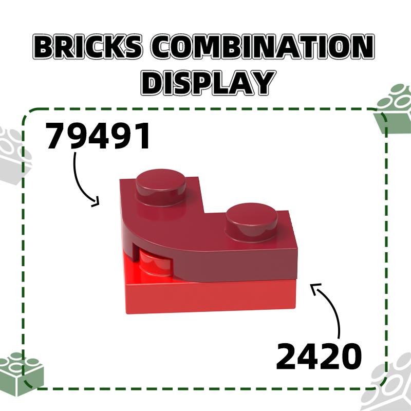 Non-Toxic 235Pcs/Lot 79491 1X1 Cutout Round Corner 2X2 Building Blocks Moc Accessories Compatible With Brick Toys Children Gift Box