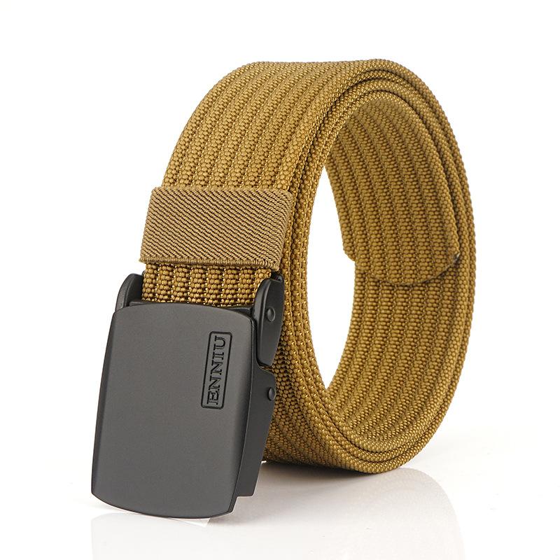 Neuer Pendlergürtel für Herren mit automatischer Schnalle aus Nylon, vielseitiger, dicker Doppelschichtgürtel für die Freizeit im Freien
