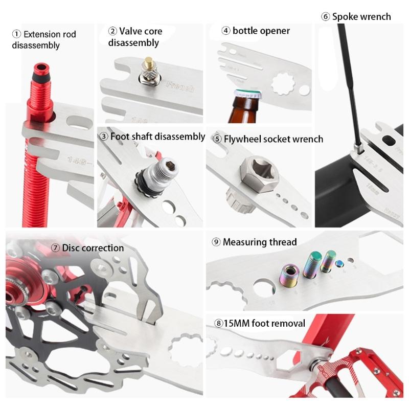 Bicycles Multitool for Maintenance and Repairs, Stainless Steels Multifunctional Bikes Wrench Bicycles Maintenance Tool