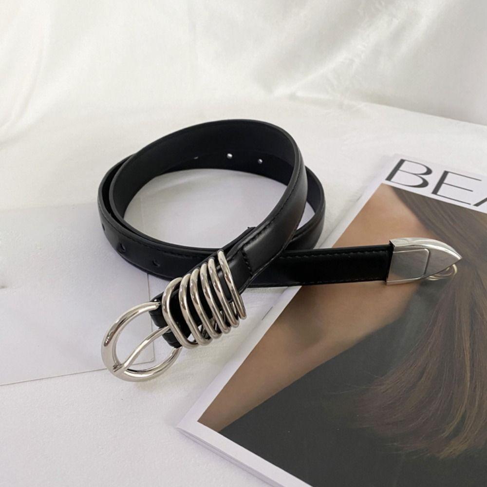 Hip Hop West Cowboy Waist Belt Metal Buckle Women Waistband Personality PU Leather Belt Women