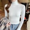 Women's High-Neck Knit Base Layer - Slimming Solid Color Autumn 2026 Style