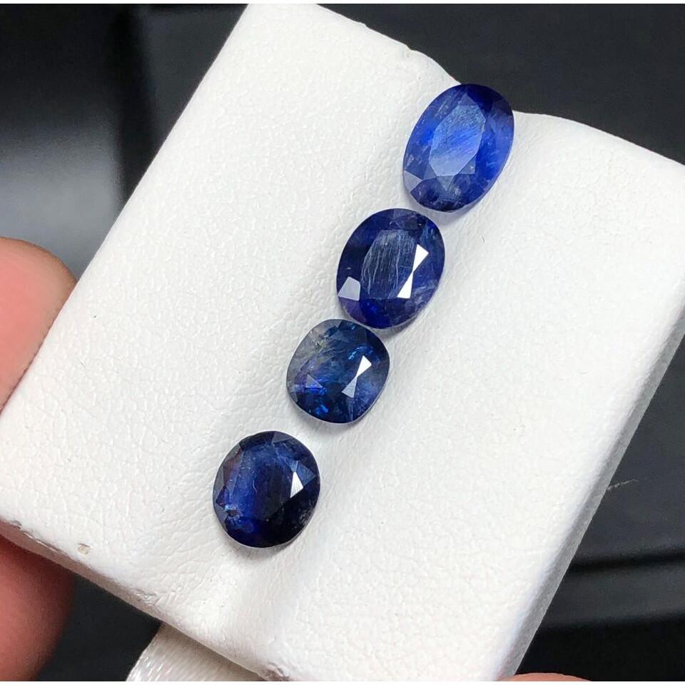 Oval Cut 0.90 Ct Natural Sapphire Blue 12 Pcs Loose Gemstone CERTIFIED Lot H-47