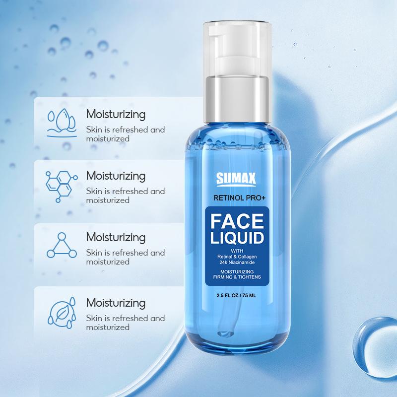 75ml Blue Bottle Moisturizing Facial Essence Mooth Delicate Radiant and Translucent Rapid Absorption of Skin Retinol Anti Aging Serum