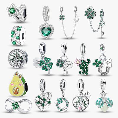 Copper Four Leaf Clover Love Heart Series Charms Beads Diy Bracelet Necklace Making Gift Of Fashion Jewelry