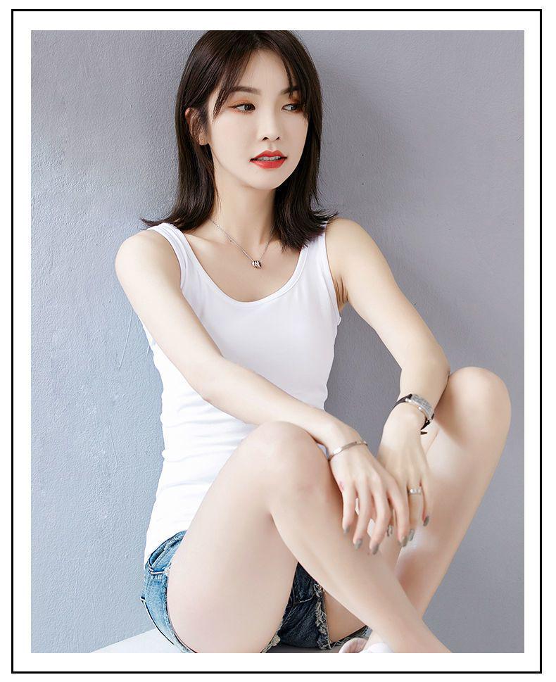 Women's Korean Style Spaghetti Strap Tank Top - Slim Fit Sleeveless Base Layer