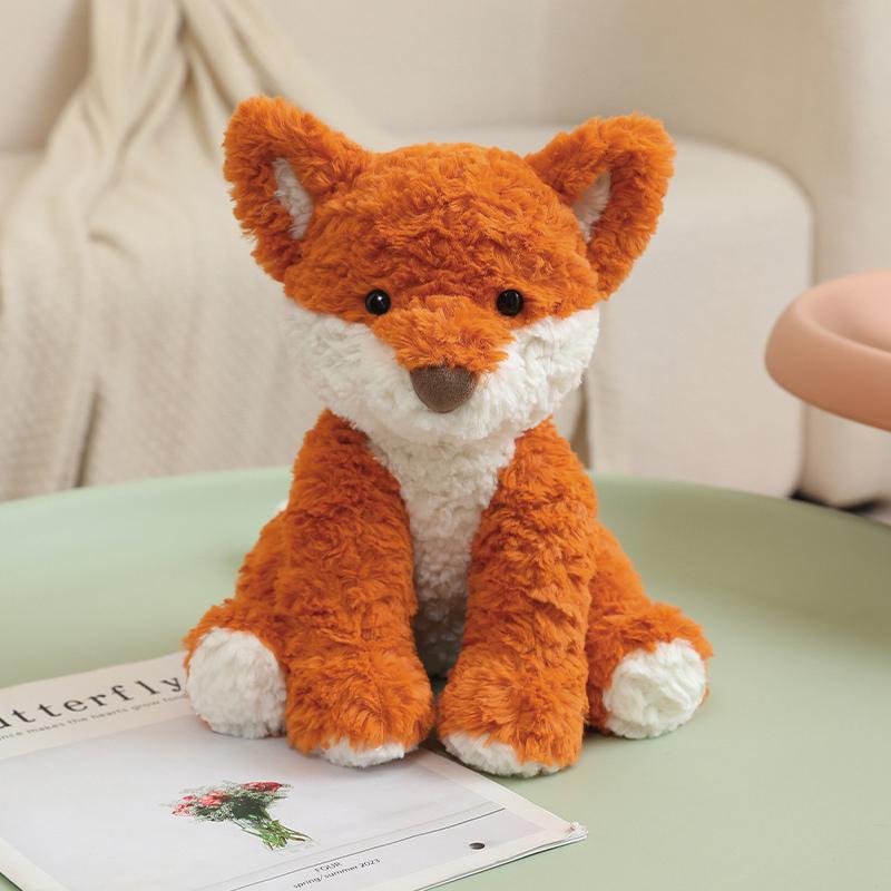 1Pc 25cm Fluffy Lions Fox Piggy Cattle Peluche Toy Cute Sitting Animal Elephant Koala Bear Monkey Cow Polar Bear Dolls for Kids