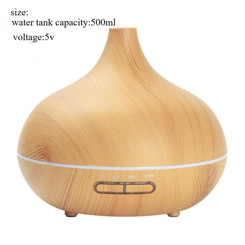 Aromatizador De Ambiente 2026 New Energy-Saving Ambience Wood Grain Diffuser Essential Oil Mist Humidifier with Night Light