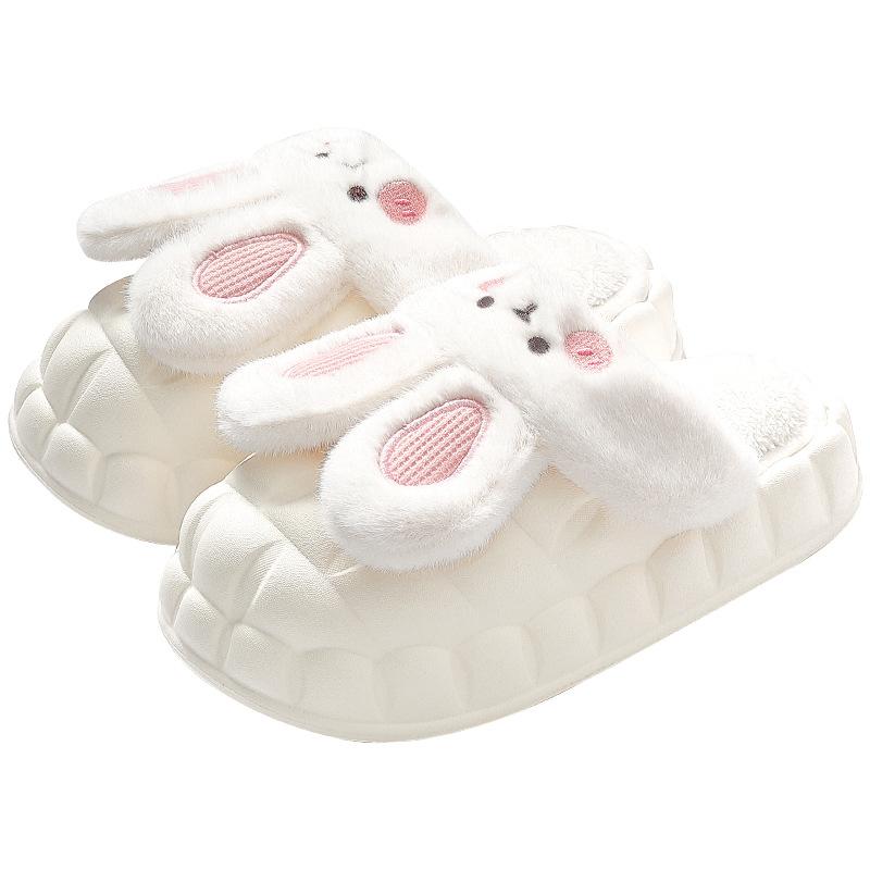 Removable waterproof cotton slippers female winter couple cute rabbit indoor home eva male cartoon home