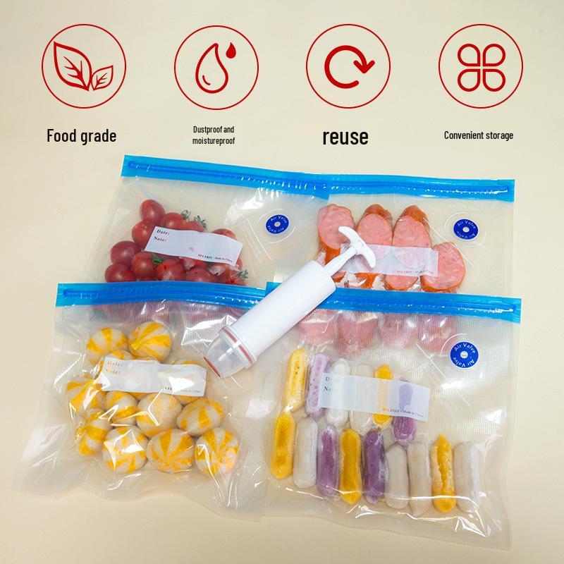 Patterned Zipper Seal Fresh-Keeping Vacuum Bag for Food Storage