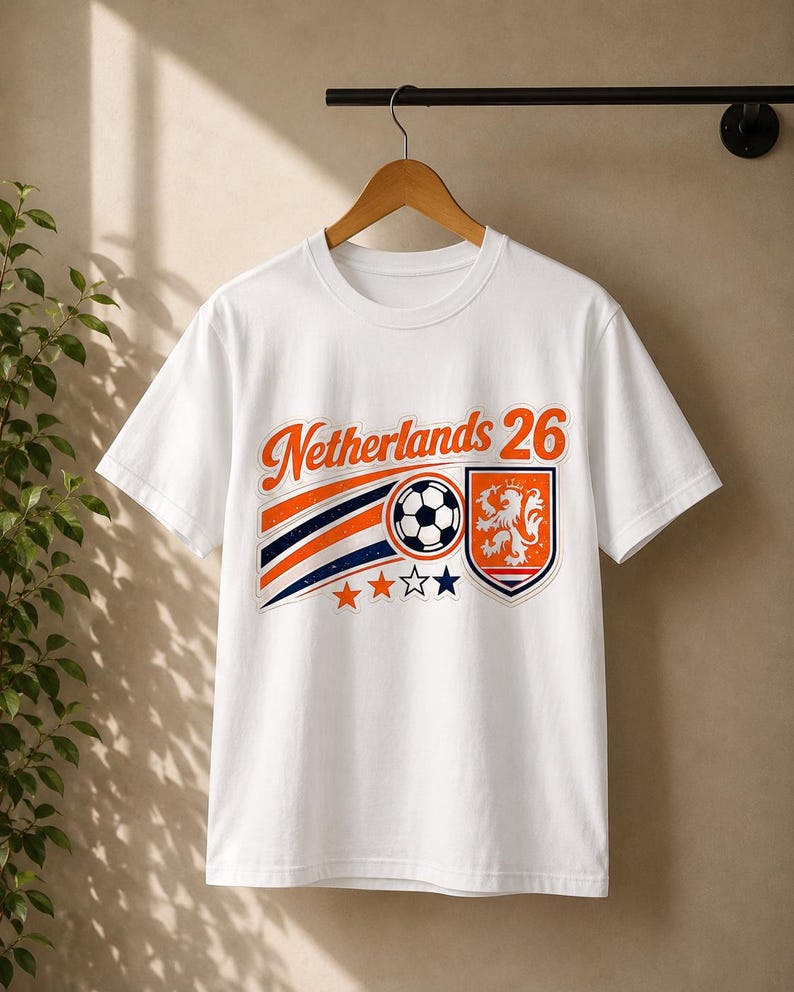 Retro Netherlands Soccer Cup T-Shirt, 90s World Cup 2026 Team Graphic Tee XL