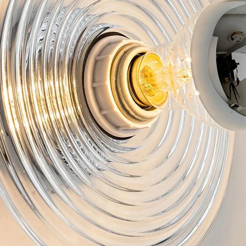 Glass Wall Lamp Design Ceiling Light Home Decor For Living Room Bedroom Bedside Indoor Orange Transparent Round Wall Sconces