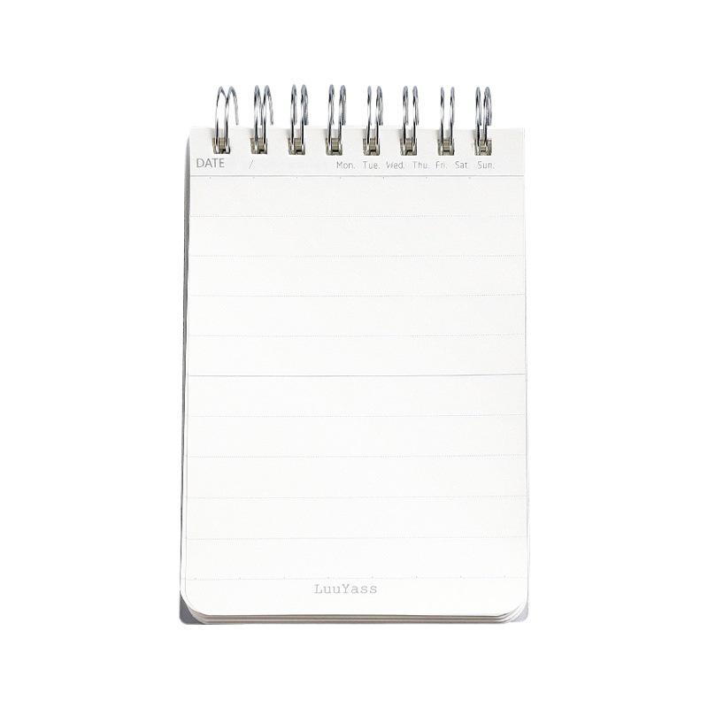 PP Cover A7 Flip-Up Coil-Bound Lined Notebook - Mini English Diary for Students & Stationery
