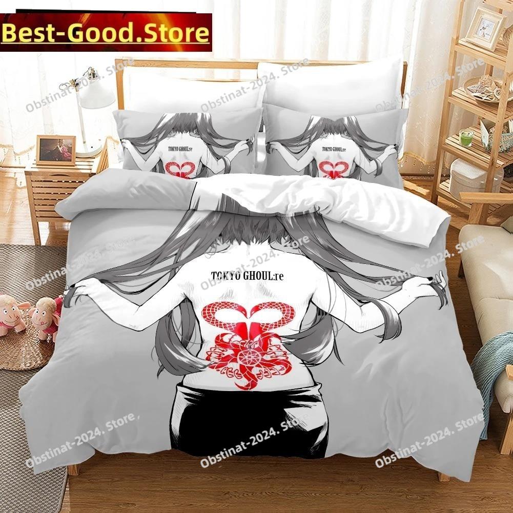 3D Tokyo Ghoul Kaneki Ken Bedding Set Printed Bed Set Duvet Cover Sheet Pillowcase Bed Soft Quilt Cover Full Queen King Size