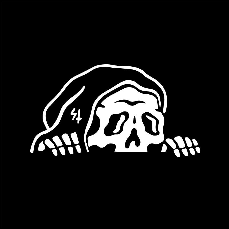 Grim Reaper Lurking Vinyl Sticker Decals Spooky Skeleton Peeker Stickers For Car Window Bumper Laptop Decoration