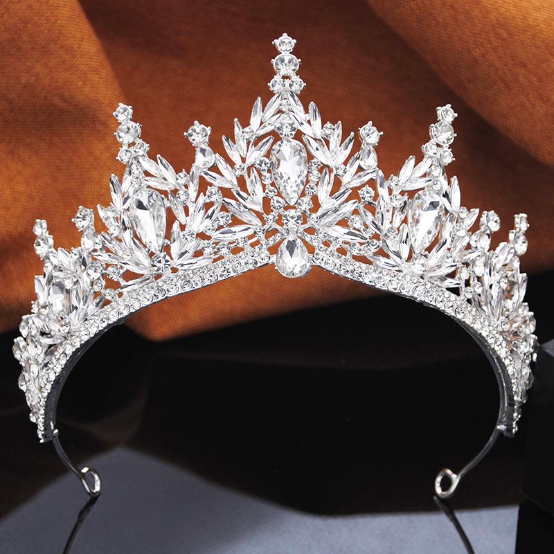 Princess Bridal Jewelry Sets for Women Wedding Crown Tiaras and Choker Necklace Earrings Bride Party Costume Jewelry Accessories
