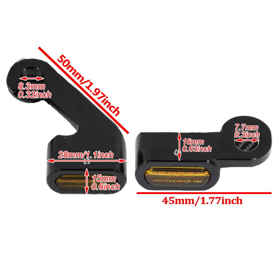 2X Motorcycle Amber LED Mini Turn Signal Indicator Running Light Lamp Full BLACK