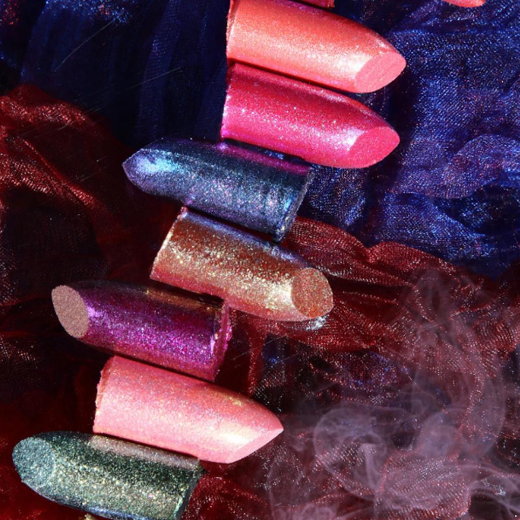 Waterproof Lipstick Long Lasting Shimmer Pigmented Lip Color - Glittery Shiny Finish for Party Holiday & Birthday Makeup