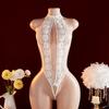 Sexy Lingerie Hot Woman Embroidered Daisy Underwear Erotic Costume Lace Open Crotch Babydoll Porn Transparent Sexiest Bodysuit