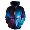 3D Sweater Digital Printing Personalized Wolf Head Pullover Hoodie Casual Sweater