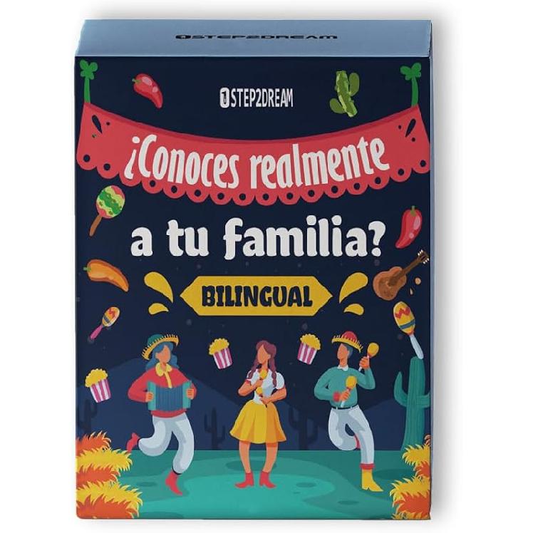 1step2dream Spanish Family Card Games | Fun Board Game for Family | Mexican Games | Bilingual Conversation Starter for Party Spanish Family Game