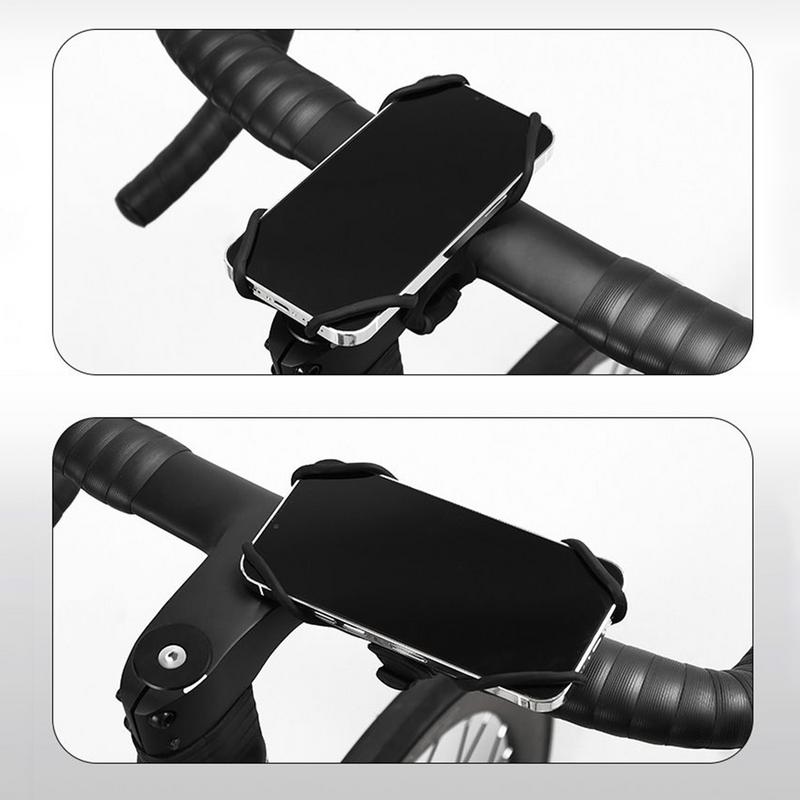Phone Mount For Bike Adjustable Silicone Bike Smartphone Stand 360 Degree Rotatable Scooter Cellphone Holder For 4.7-7.2 Devices