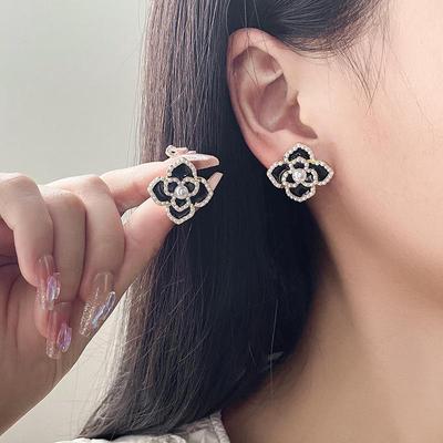 Emaille Perlen Kamelienblüten Kreative Ohrstecker für Damen Einfacher Modeschmuck Süß Persönlichkeit Temperament Minimalistischer Schmuck