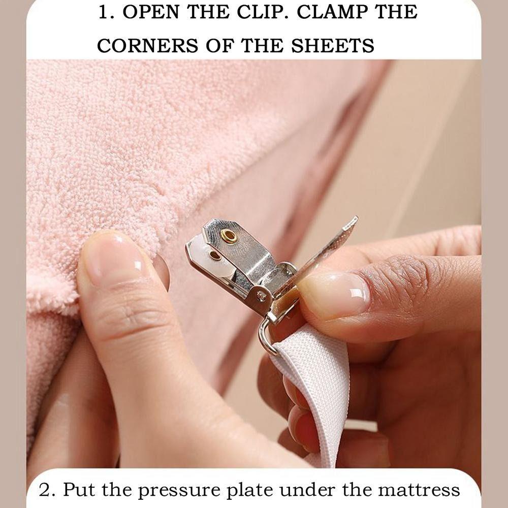 2/4Pcs Durable Adjustable Bed Sheet Holder Strap Bed Sheet Fastener  Mattress Duvet Blanket