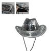 Disco Ball Cowboy Hat Girl Costume Cosplay Cap Household Decoration for Home Festival Shopping Traveling Supplies