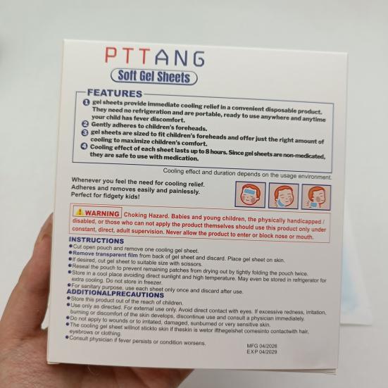 10 Sheets Cooling Gel Patches for Fever Relief Long-Lasting 8 Hours Non-Medicated Fever Comfort Patch for Kids Adults Breathable Fast Cooling Patch