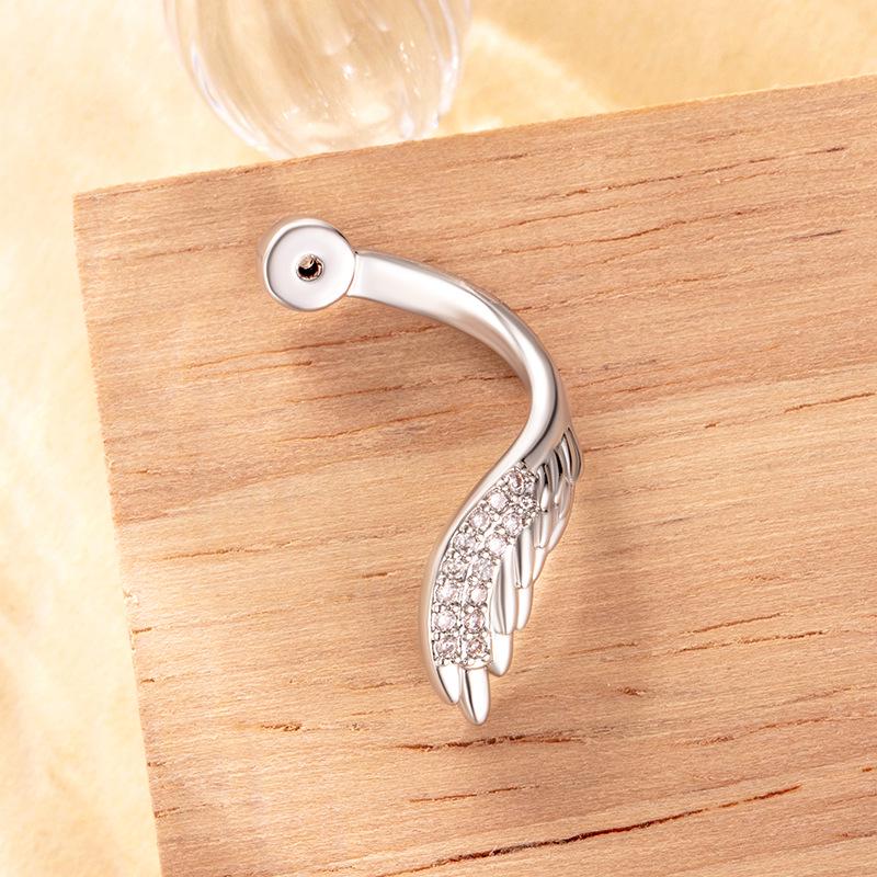 Henson Zircon Wing Korean High-End Handmade DIY Earrings (0.8/1.2 Mouth)