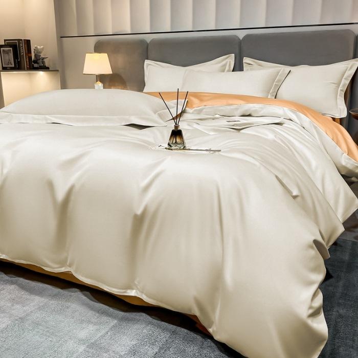 

Класс А для матери и ребенка, комплект из четырех предметов из длинноволокнистого хлопка Синьцзян, комбинированное пододеяльник из чистого хлопка, простыня, легкое роскошное постельное белье 1.5m four piece set