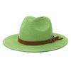Spring and Summer Men and Women British Style Colored Jazz Straw Hat Outdoor Big Brim Sun Hat Seaside Vacation Beach Sun Hat