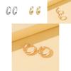 Alloy Hoop Elegant Earrings Minimalist Geometric Circular Gold Silver Rose Gold