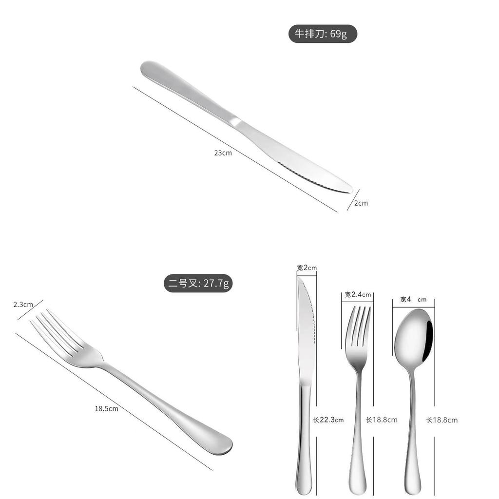 Elegante Stahl-Steakgabel-Löffel mit abgerundeten und spitzen Köpfen für Gourmet-Mahlzeiten