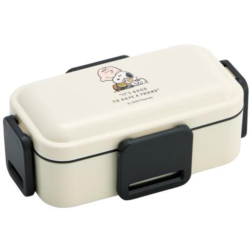 Skater Lunch Box 2 Tiers 600ml for Women Antibacterial Fluffy Dome Lid Made in Japan Snoopy Badge PFLW4AG