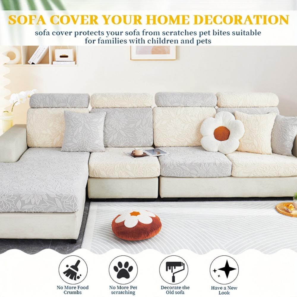 New Flower Pattern Jacquard Sofa Covers For Living Room Super Thicken Soft Sofa Seat Cushion Cover Elastic Fabric Sofa Slipcover