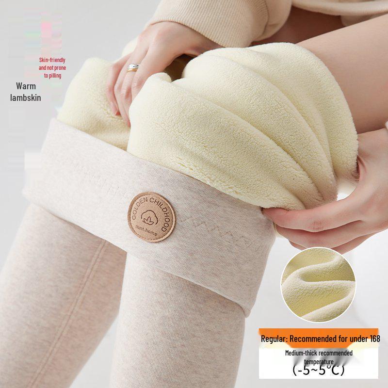 High Waist Fleece-Lined Grey Lambswool Leggings - Thick, Warm & Slimming for Autumn/Winter 2025