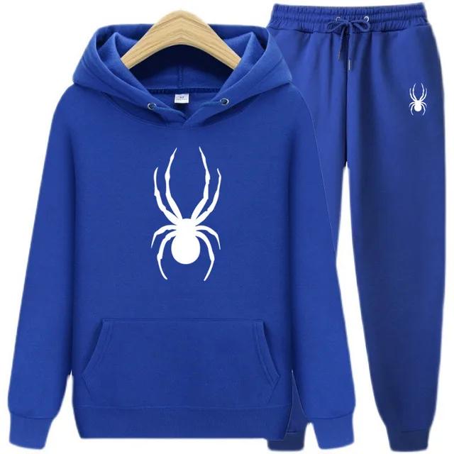 Spring and Autumn Men's And Women Suit Brand Fashion Spider Hoodie + Trousers Men's Casual Jogging Sportswear 2 Sets