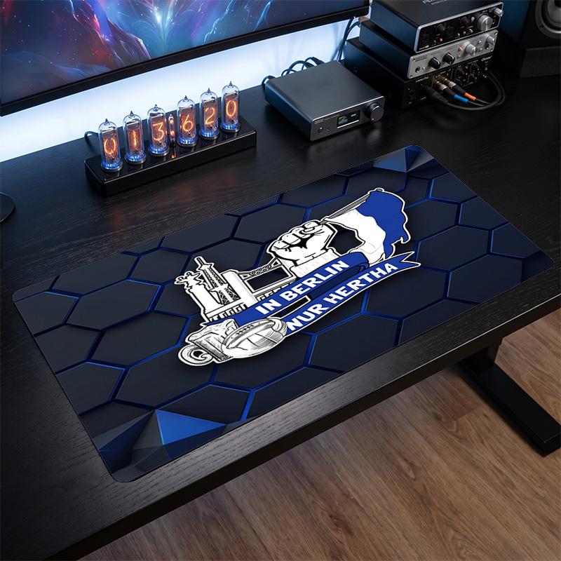 hertha bsc FC Theme Pattern Mouse Pad, Soccer Logo Design XXL Gaming Desk Mat Non-Slip Computer Mouse Pad