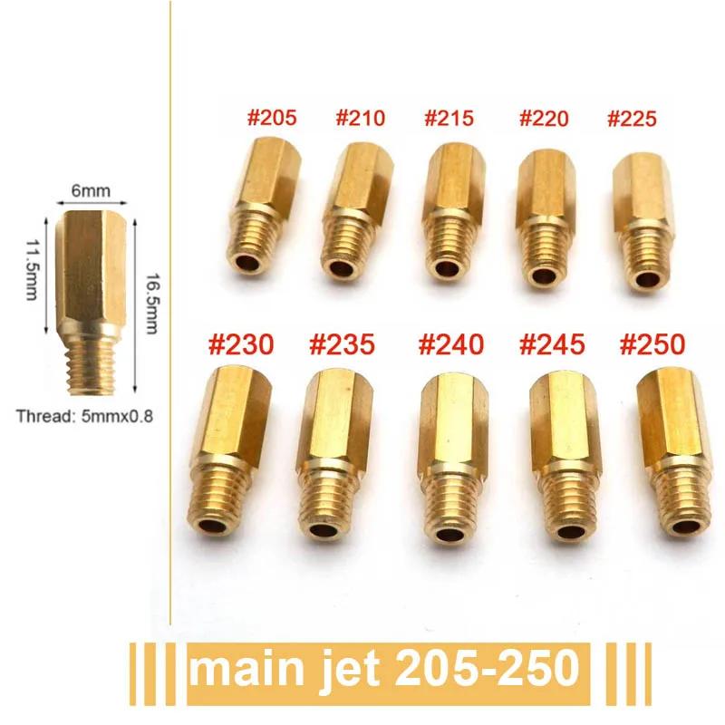 Pack of 10pcs Motorcycle Carburetor Main Jets Slow Pilot Jets M4 M5 6mm Thread for PWK Keihin OKO CVK Carb Set Injector Nozzle
