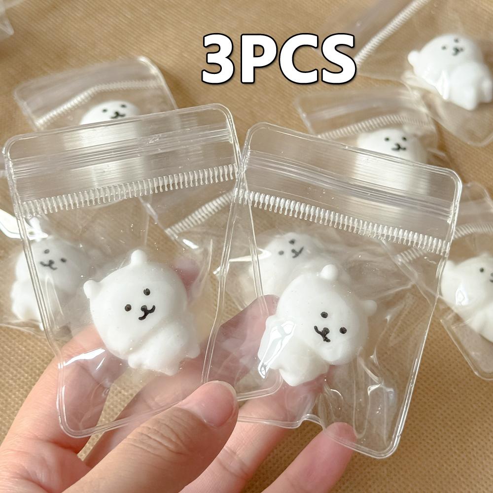 135Pcs Kawaii Self Deprecating Bear Squeeze Toy for Pressure Reduction Pinch Cute Bear Squishy Toys Stress Relieving Toys