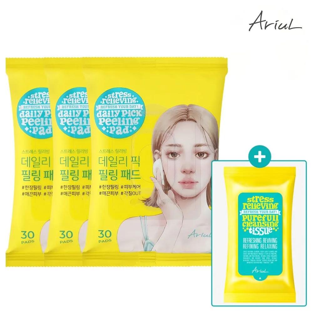 ARIUL Stress Relieving Daily Pick Peeling Pads 30 Sheets (2+1)
