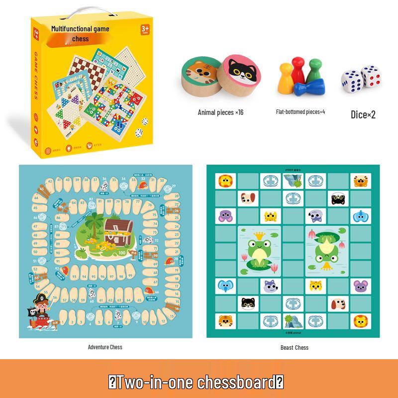 Multifunctional Chess Set: Ludo, Gomoku, Dou Shou Qi & Traffic Chess for Kids