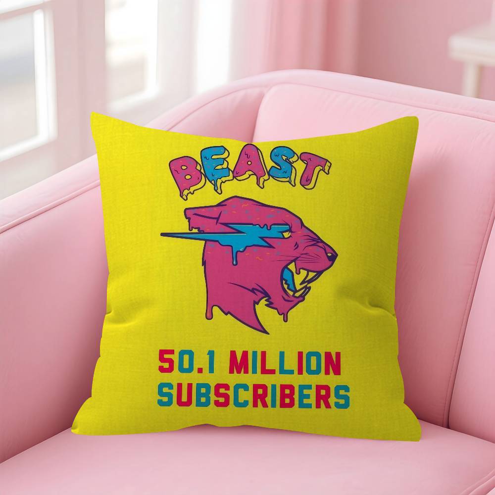 Game Blogger Logo Mr-Beasts Cushion Cover 30X50 Polyester Sofa Cushions Decorative Throw Pillows Home Decoration Pillowcover