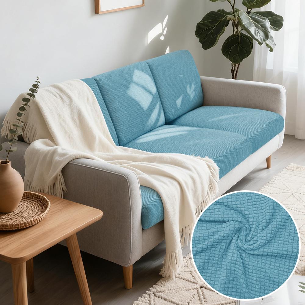 Jacquard Woven Fabric Pure Couch Fitted Covers Polar Thermal Fleece Fabric Form Fitting Sofa Seat Covers Detachable Couch Protector Furniture Cover