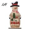 Holiday Desktop Decorations Nordic Style Wooden Christmas Ornaments Cute Santa Claus/Snowman/Reindeer Party Home Accents Figurine for Table